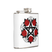 Pentagramm mit Rote Rosen Flachmann (Rechts)