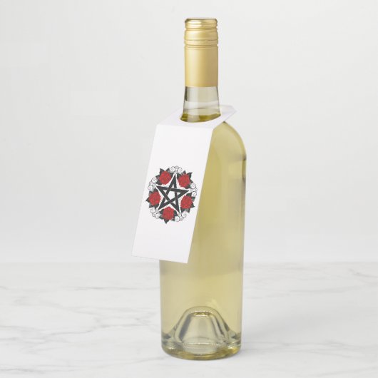 Pentagramm mit Rote Rosen Flaschenanhänger (Angewinkelt)