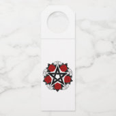 Pentagramm mit Rote Rosen Flaschenanhänger (Rückseite)