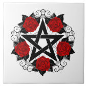 Pentagramm mit Rote Rosen Fliese (Vorderseite)