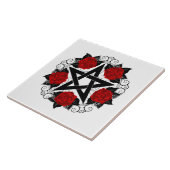 Pentagramm mit Rote Rosen Fliese (Seite)
