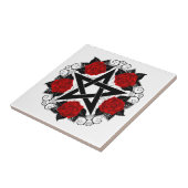 Pentagramm mit Rote Rosen Fliese (Seite)