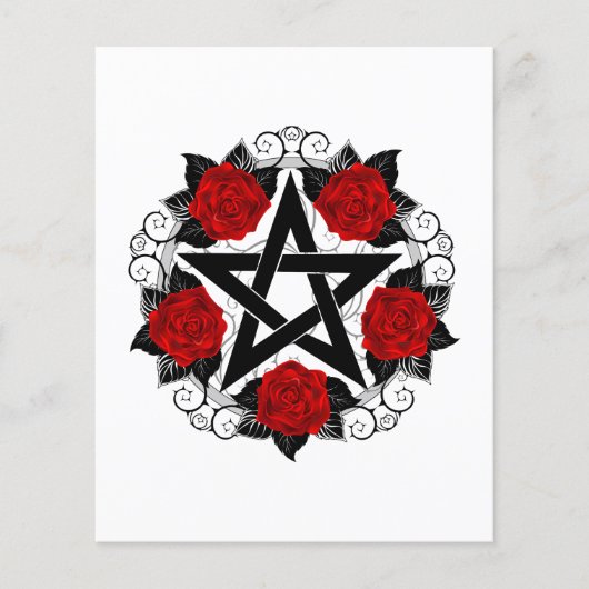 Pentagramm mit Rote Rosen Flyer (Vorne)