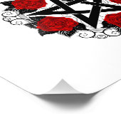 Pentagramm mit Rote Rosen Fotodruck (Ecke)