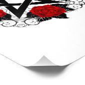 Pentagramm mit Rote Rosen Fotodruck (Ecke)