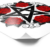 Pentagramm mit Rote Rosen Fotodruck (Ecke)