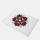 Pentagramm mit Rote Rosen Fußmatte (Schrägansicht)