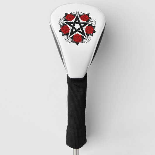 Pentagramm mit Rote Rosen Golf Headcover (Vorderseite)