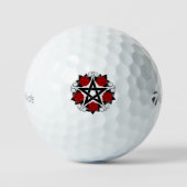 Pentagramm mit Rote Rosen Golfball (Vorderseite)