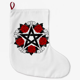 Pentagramm mit Rote Rosen Großer Weihnachtsstrumpf
