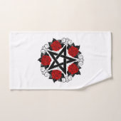 Pentagramm mit Rote Rosen Handtuch (Handtuch)