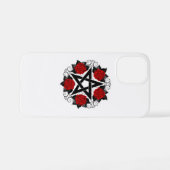 Pentagramm mit Rote Rosen iPhone Hülle (Rückseite (Horizontal))