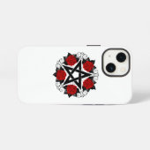 Pentagramm mit Rote Rosen iPhone Hülle (Rückseite (Horizontal))
