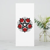 Pentagramm mit Rote Rosen Karte (Stehend Vorderseite)