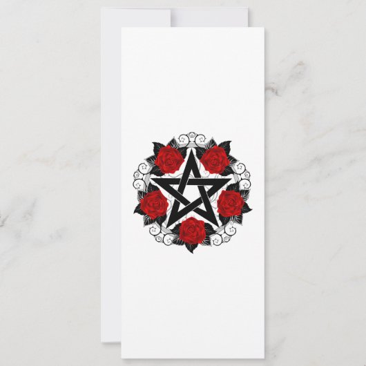 Pentagramm mit Rote Rosen Karte (Vorderseite)