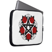 Pentagramm mit Rote Rosen Laptopschutzhülle (Vorne Rechts)