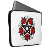 Pentagramm mit Rote Rosen Laptopschutzhülle (Vorne Rechts)