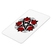 Pentagramm mit Rote Rosen Magnet (Linke Seite)
