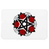 Pentagramm mit Rote Rosen Magnet (Horizontal)