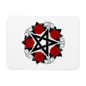 Pentagramm mit Rote Rosen Magnet (Horizontal)