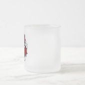 Pentagramm mit Rote Rosen Mattglastasse (Mittel)