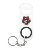 Pentagramm mit Rote Rosen Mini Flaschenöffner (Vorderseite)
