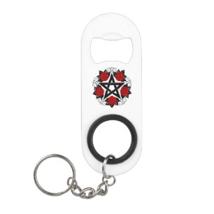 Pentagramm mit Rote Rosen Mini Flaschenöffner