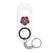 Pentagramm mit Rote Rosen Mini Flaschenöffner (Rückseite)