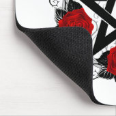 Pentagramm mit Rote Rosen Mousepad (Ecke)