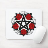 Pentagramm mit Rote Rosen Mousepad (Mit Mouse)