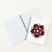 Pentagramm mit Rote Rosen Notizblock (Innenseite)