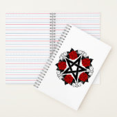 Pentagramm mit Rote Rosen Notizblock (Innen)