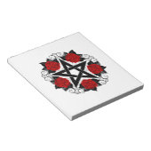 Pentagramm mit Rote Rosen Notizblock (angewinkelt)