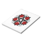 Pentagramm mit Rote Rosen Notizblock (Rotiert)