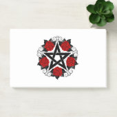Pentagramm mit Rote Rosen Post-it Klebezettel (Büro)
