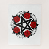 Pentagramm mit Rote Rosen Puzzle (Vertikal)