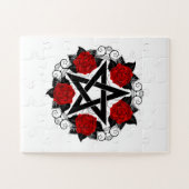 Pentagramm mit Rote Rosen Puzzle (Horizontal)