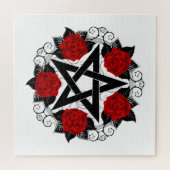 Pentagramm mit Rote Rosen Puzzle (Horizontal)