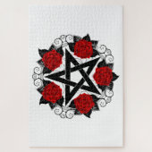 Pentagramm mit Rote Rosen Puzzle (Vertikal)