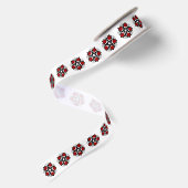 Pentagramm mit Rote Rosen Satinband (Rückseite)