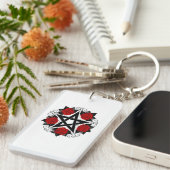 Pentagramm mit Rote Rosen Schlüsselanhänger (Vorderseite rechts)