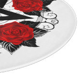 Pentagramm mit Rote Rosen Schneidebrett (Ecke)