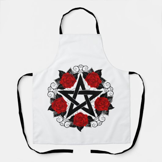 Pentagramm mit Rote Rosen Schürze (Vorderseite)