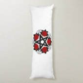 Pentagramm mit Rote Rosen Seitenschläferkissen (Rückseite (Vertikal))