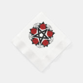 Pentagramm mit Rote Rosen Serviette (Ecke)