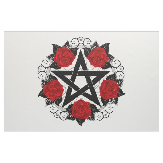 Pentagramm mit Rote Rosen Stoff (Yard (91,4 cm))