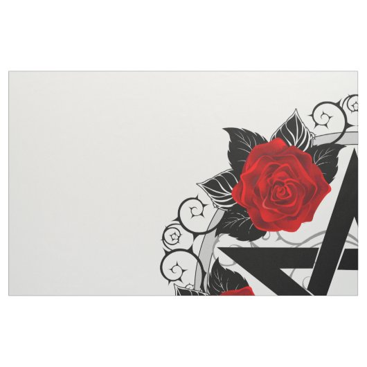 Pentagramm mit Rote Rosen Stoff (Fat Quarter (45,7 x 55,9 cm))