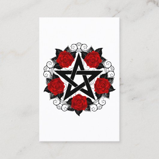 Pentagramm mit Rote Rosen Terminkarte (Vorderseite)