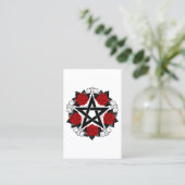 Pentagramm mit Rote Rosen Terminkarte (Stehend Vorderseite)
