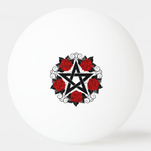 Pentagramm mit Rote Rosen Tischtennisball